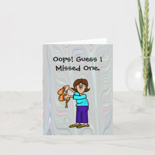 Funny No Bra Day Hippie 1960's Card