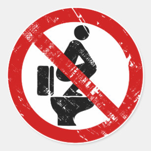 Funny NO Feet on the Seat ⚠ Thai Sign ⚠ Classic Round Sticker