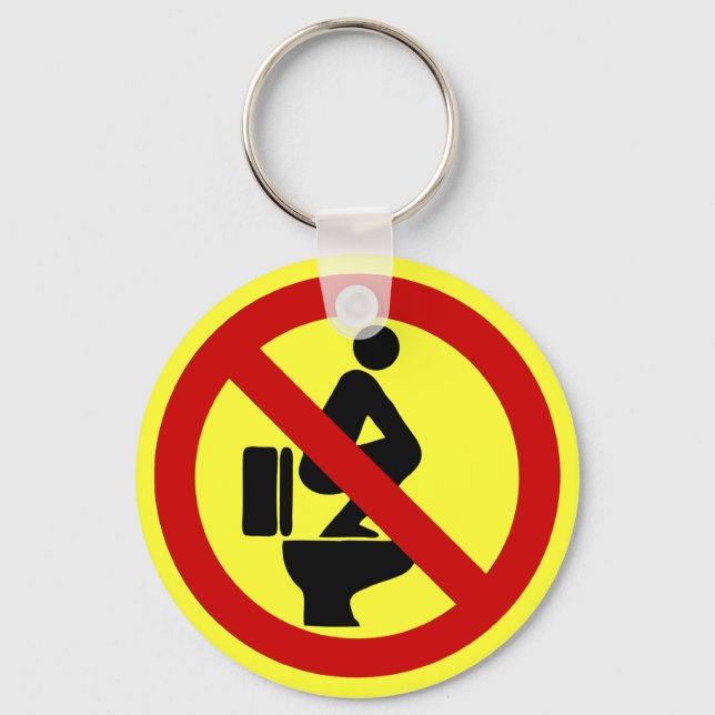 Funny NO Feet on the Seat ⚠ Thai Sign ⚠ Keychain (Front)