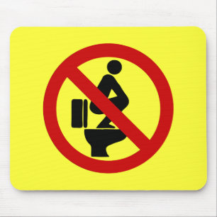 Funny NO Feet on the Seat ⚠ Thai Sign ⚠ Mouse Pad