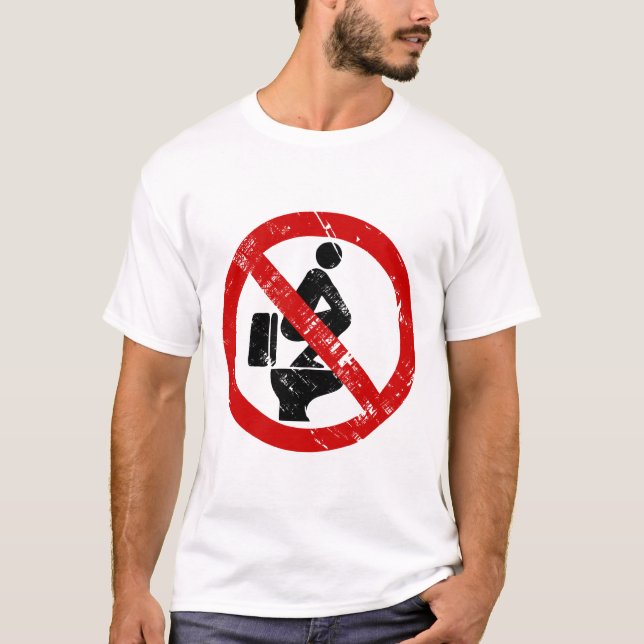 Funny NO Feet on the Seat ⚠ Thai Sign ⚠ T-Shirt (Front)