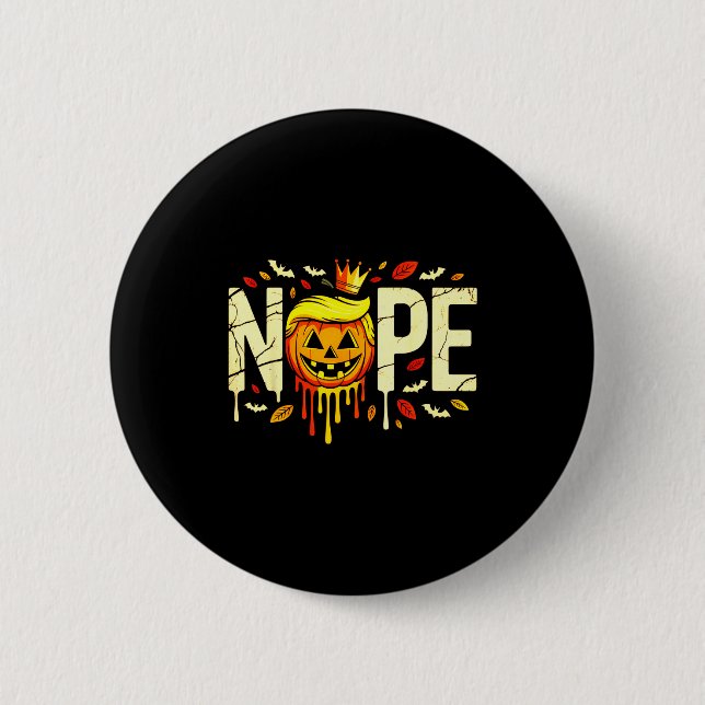 Funny No Kings Halloween 2025 Distressed Usa Flag  2 Inch Round Button (Front)