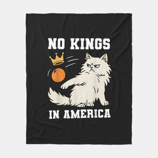 Funny No Kings In America Retro Classic Fleece Blanket (Front)