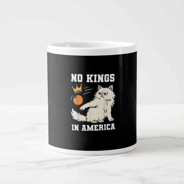 Funny No Kings In America Retro Classic Large Coffee Mug (Front)