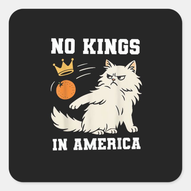 Funny No Kings In America Retro Classic Square Sticker (Front)