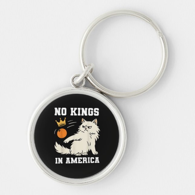 Funny No Kings in America Retro Classic Style Keychain (Front)