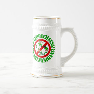 Funny no leprechauns St Patrick's day Beer Stein
