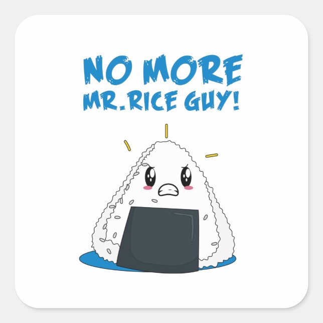 Funny No More Rice Guy Square Sticker (Front)