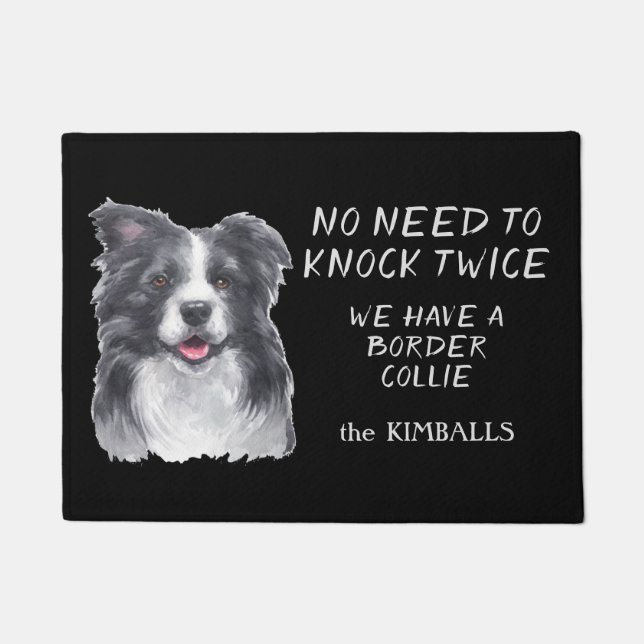 Funny No Need To Knock Border Collie Doormat (Front)