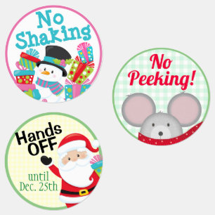 Funny "No Peeking, No Shaking, Hands Off" Santa