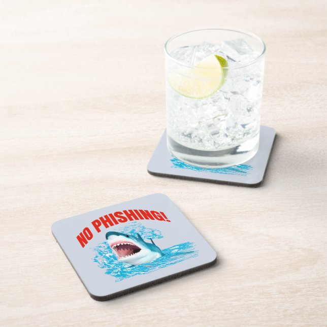Funny No Phishing Shark Coaster (Right Side)