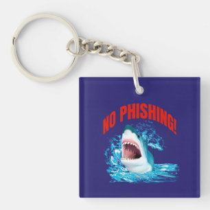 Funny No Phishing Shark Keychain