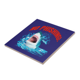 Funny No Phishing Shark Tile