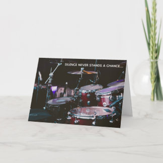Funny No Silence Loud Drummer Birthday Card