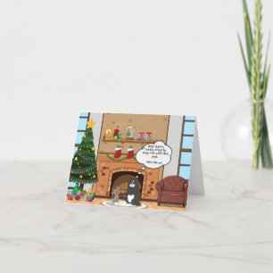 Funny Noël Humour Bah Hum Chat Carte de vacances