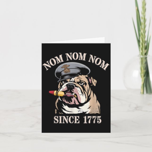 Funny Nom I EAT Crayons Since 1775 Veterans Card (Front)