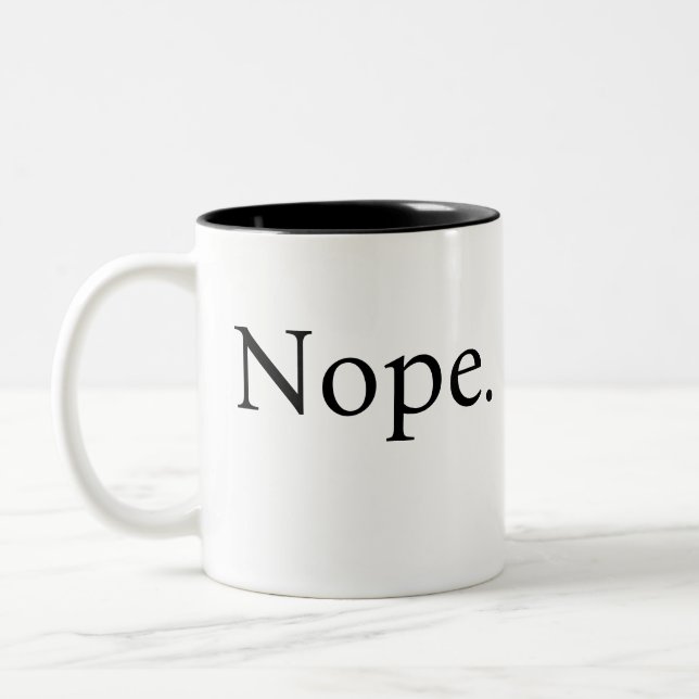 Funny Nope Coffee Mug (Left)