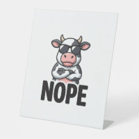 Funny Nope Cow Vintage Vector Design_1