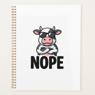 Funny Nope Cow Vintage Vector Design_1 Planner