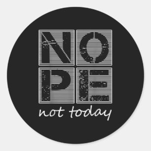 Funny Nope Not Today Sarcastic Quote Vintage Graph Classic Round Sticker