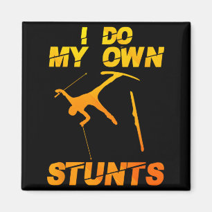 Funny nordic mountain skiing art for men women magnet