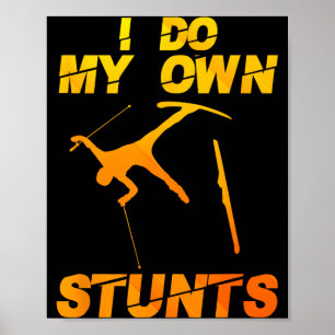 Funny nordic mountain skiing art for men women poster