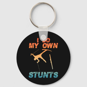 Funny Nordic Mountain Skiing Art For Men Women Ski Keychain