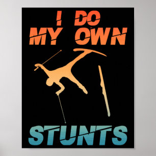 Funny Nordic Mountain Skiing Art For Men Women Ski Poster