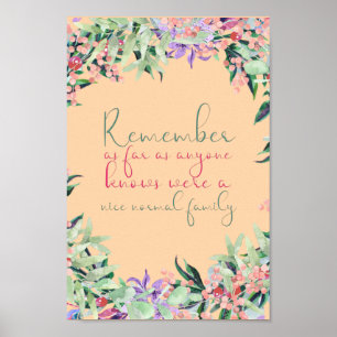Funny Normal Family quote Poster