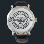 Funny North Pole Brewing Co Christmas Spirits  Watch<br><div class="desc">Does your loved one loooves beer? A unique gift for him to wear during christmas. The design features a stamp like logo,  personalize with name,  Est year and 2 lines of text.</div>