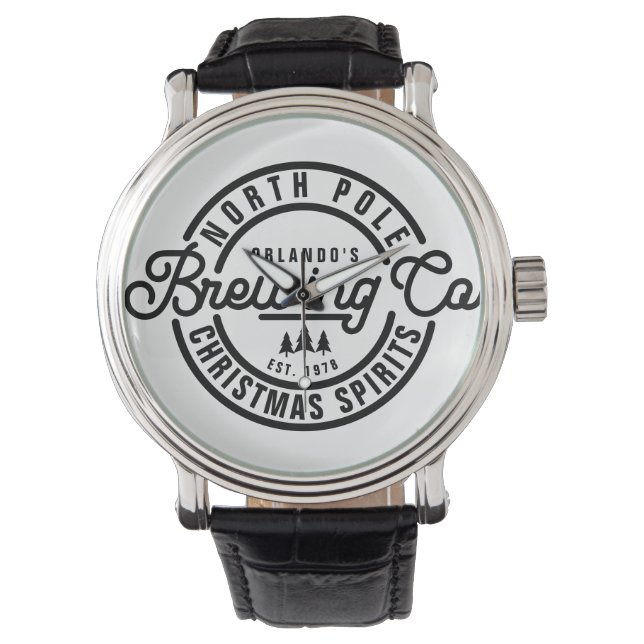 Funny North Pole Brewing Co Christmas Spirits  Watch (Front)