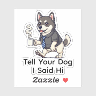 Funny Norwegian Elkhound Dog Business Suit Coffee 