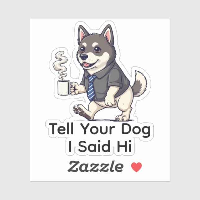 Funny Norwegian Elkhound Dog Business Suit Coffee  (Sheet)