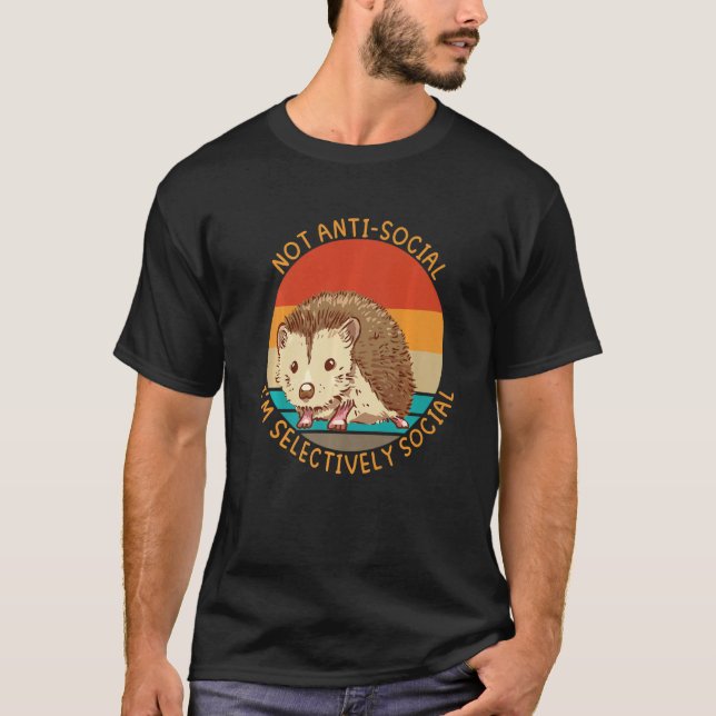 Funny Not Anti-Social I'm Selectively Social Retro T-Shirt (Front)