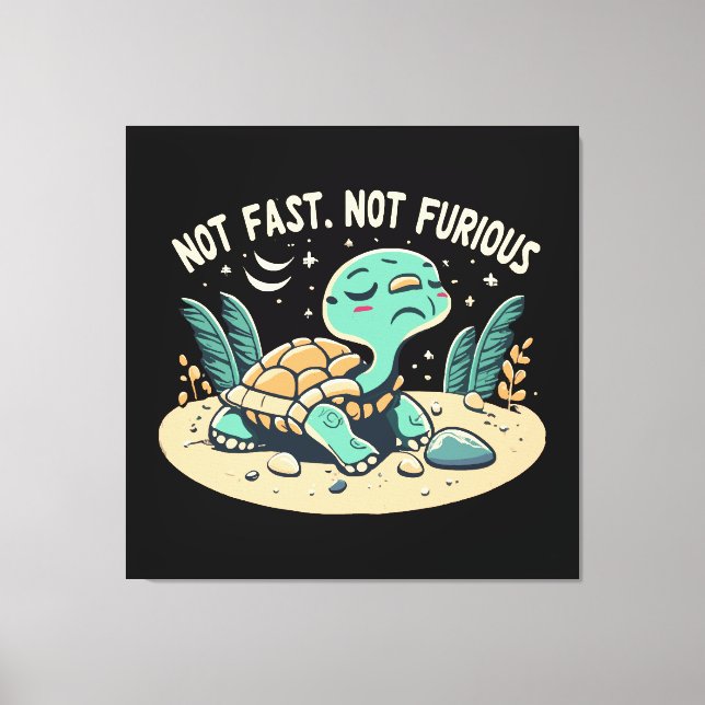 Funny Not Fast Not Furious Canvas Print (Front)