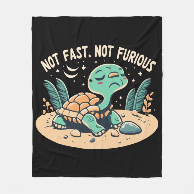 Funny Not Fast Not Furious Fleece Blanket (Front)