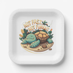 Funny Not Fast Not Furious Paper Plate
