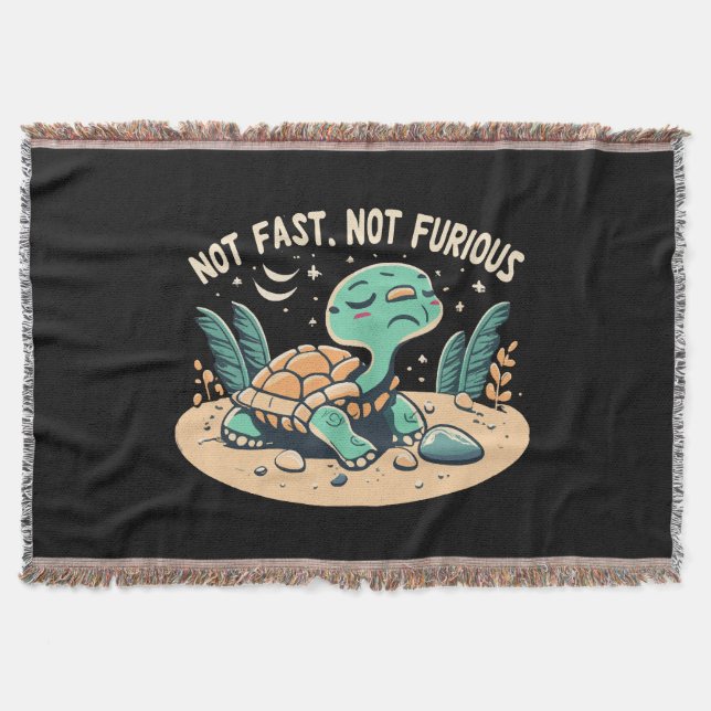 Funny Not Fast Not Furious Throw Blanket (Front)