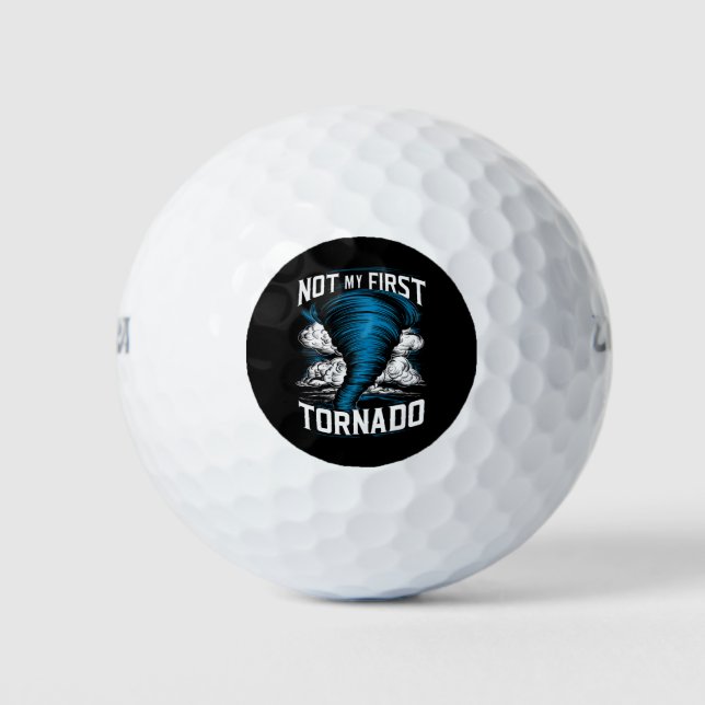 Funny Not My First Tornado Retro Storm Chaser  Golf Balls (Front)