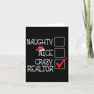 Funny Not Naughty Not Nice I'm Realtor Merry Xmas Card