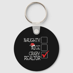 Funny Not Naughty Not Nice I'm Realtor Merry Xmas Keychain