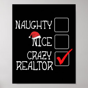 Funny Not Naughty Not Nice I'm Realtor Merry Xmas  Poster