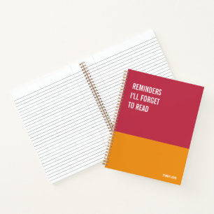 Funny Notebook, Humourous Writing Pad Journal, Not Notebook