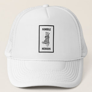 Funny Novelty Baseball NIMBLE NOGGIN Trucker Hat