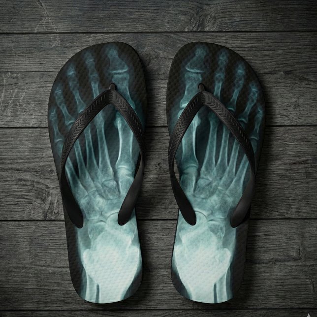Funny Novelty Bone X-Ray Halloween Flip Flops (A flip flop with good bones! :D)