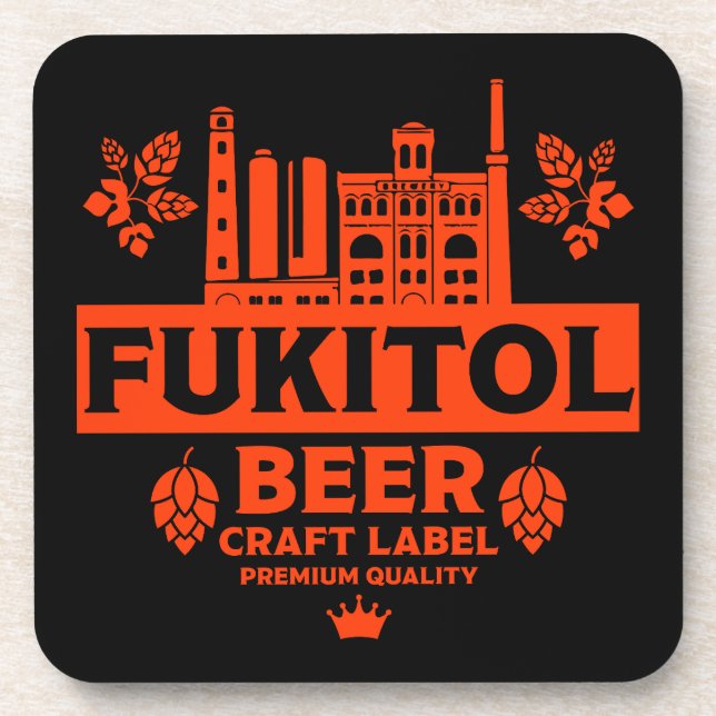 Funny Novelty Christmas Beer Labels Coaster (Front)