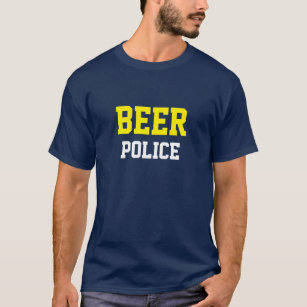 Funny Novelty College Style BEER POLICE T-Shirt
