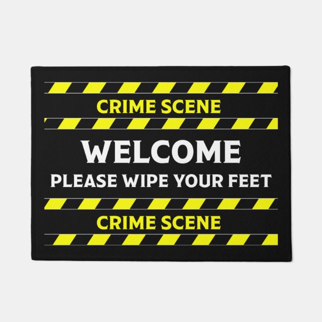 Funny Novelty Crime Scene Door Mat (Front)