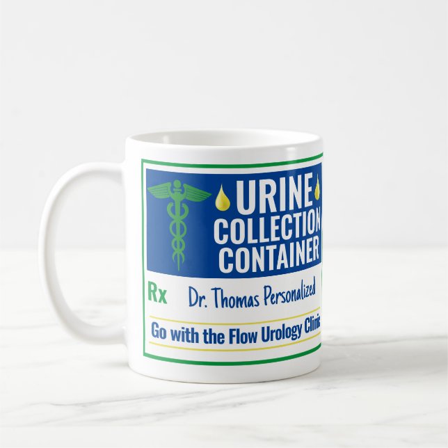 Funny Novelty Doctor Nurse Urine Collection Custom Coffee Mug (Left)