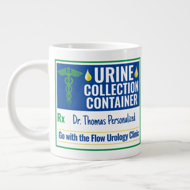 Funny Novelty Doctor Nurse Urine Collection Custom Large Coffee Mug (Left)